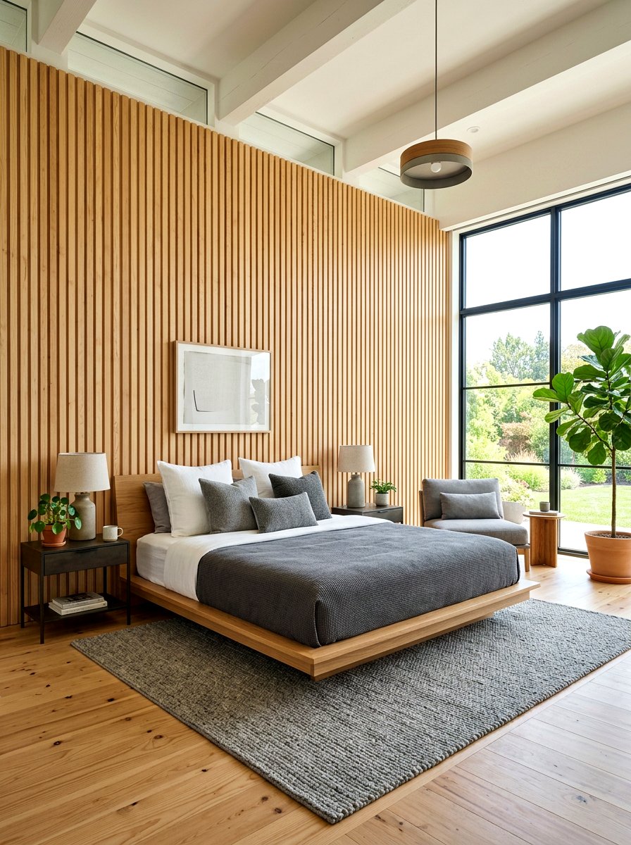 Floor To Ceiling Slat Wall - 30 slat wall headboard ideas