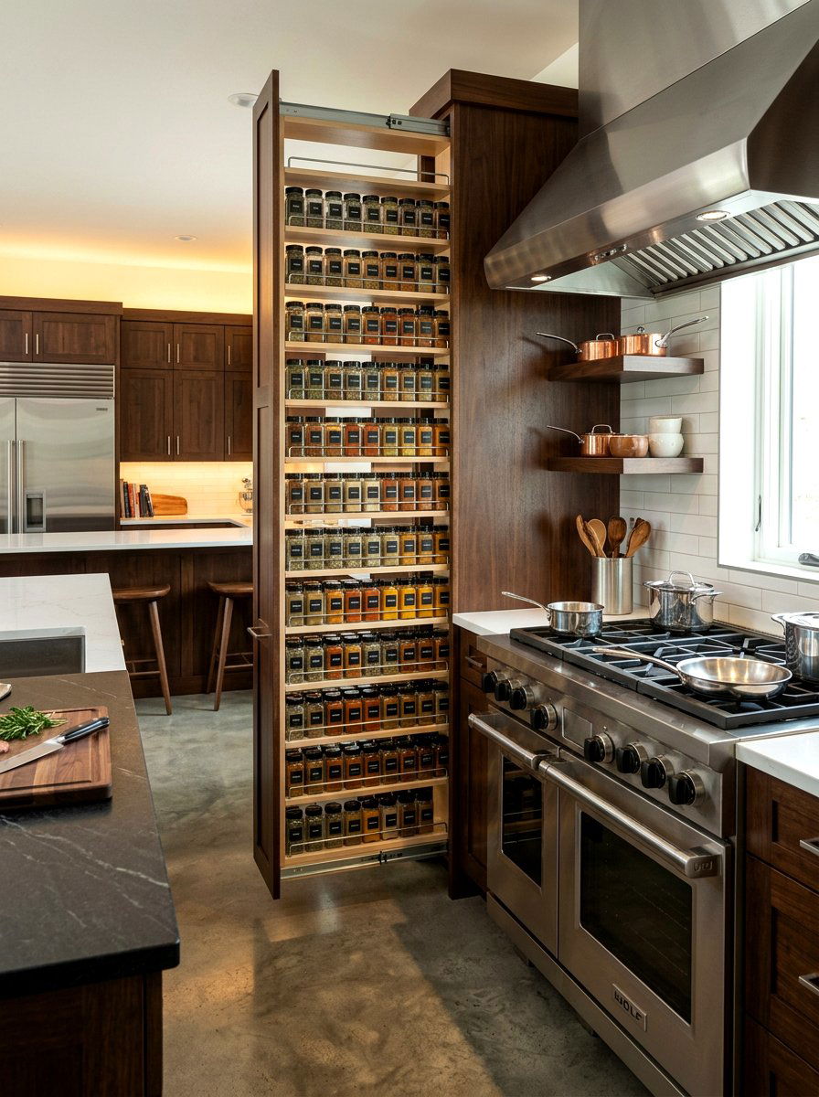 Floor To Ceiling Spice Rack - 30 floor to ceiling kitchen cabinets ideas