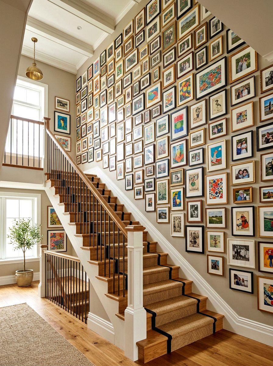 Floor To Ceiling Stair Wall - 30 stair gallery wall ideas