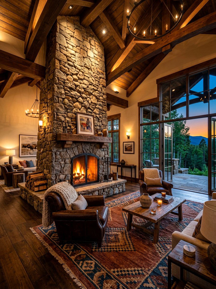 Floor To Ceiling Stone Fireplace - 30 corner fireplace ideas