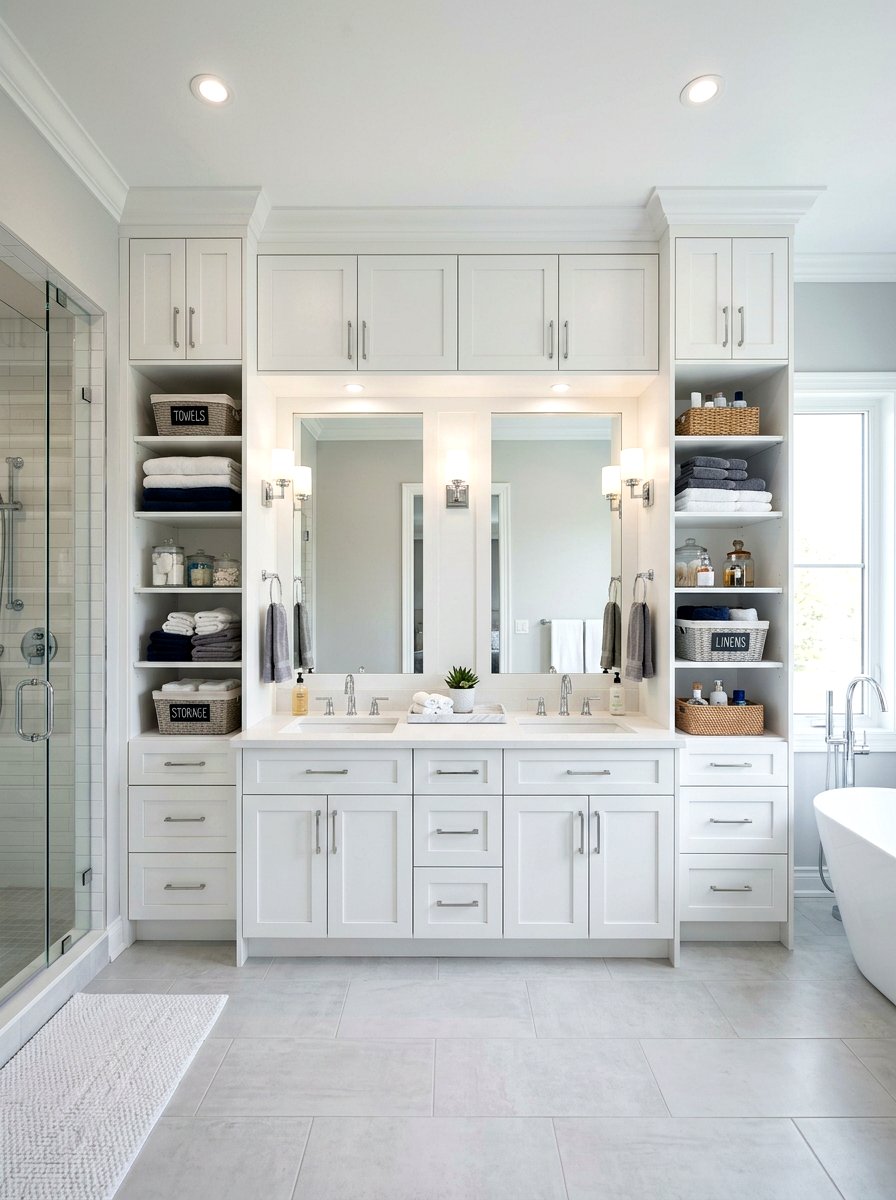 Floor To Ceiling Storage Bathroom - 30 double vanity ideas