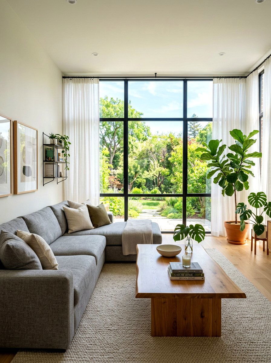 Floor To Ceiling Window - 30 tall ceiling living room ideas