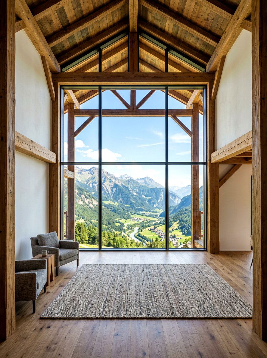 Floor To Ceiling Window - 30 barn style home ideas