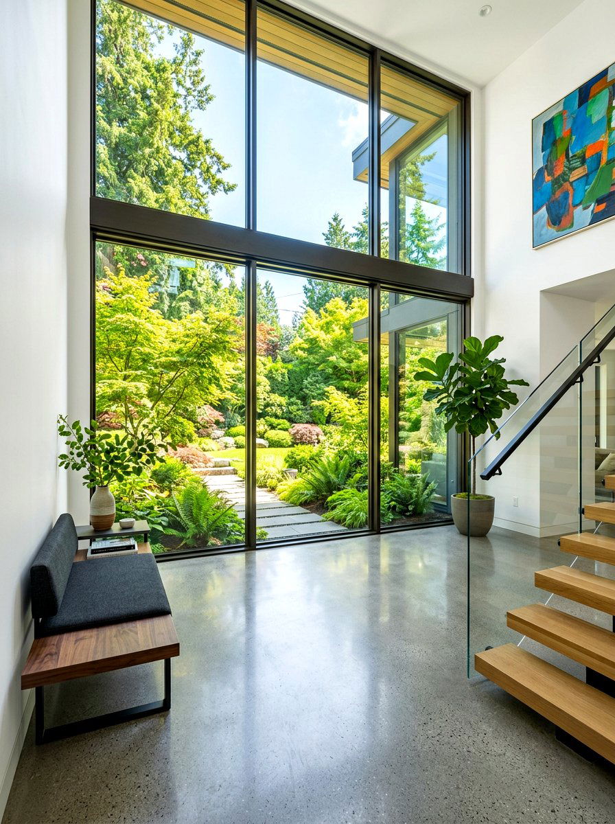 Floor To Ceiling Window - 30 luxury entryway styling ideas
