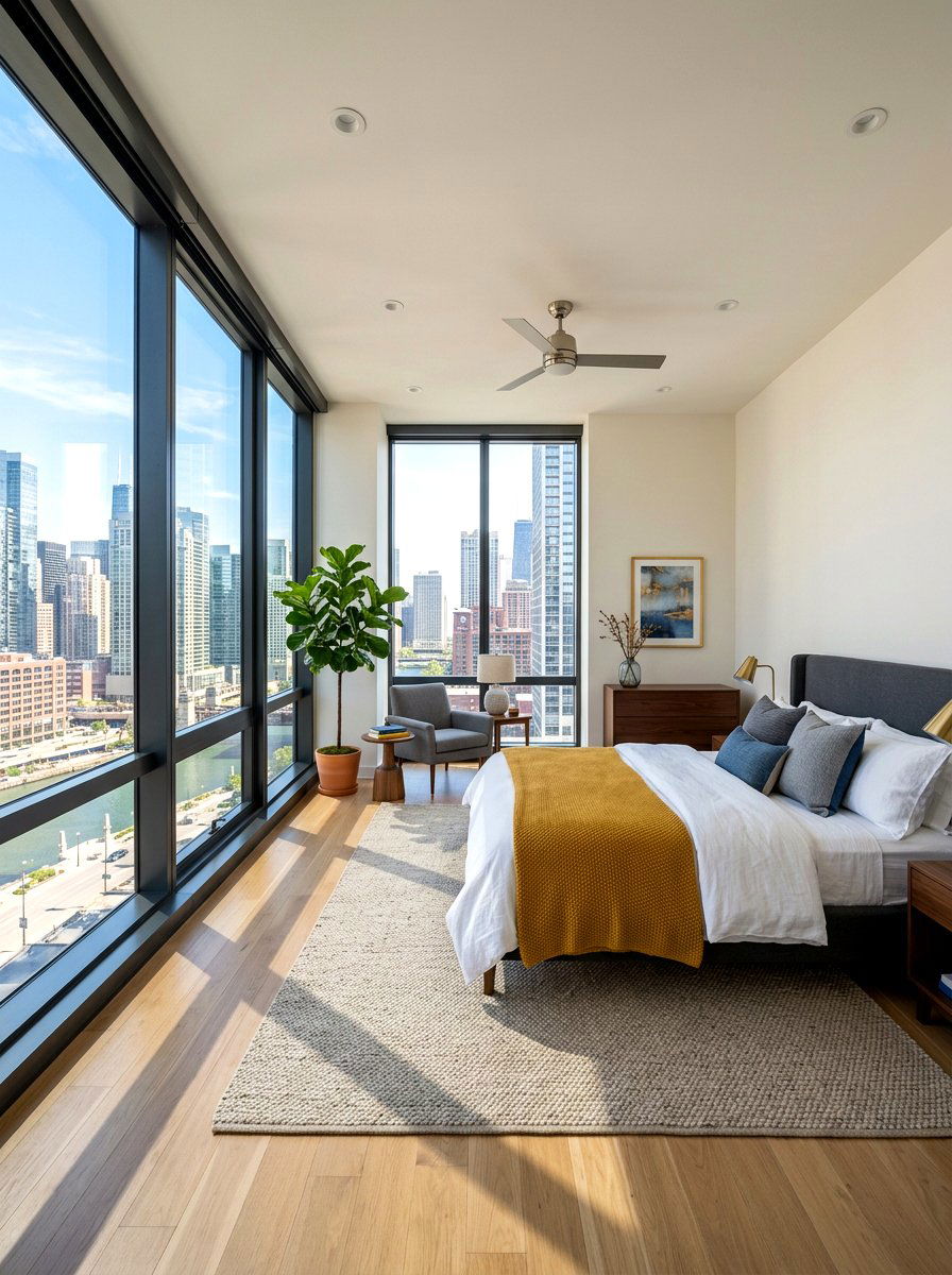 Floor To Ceiling Window Light - 30 ambient lighting bedroom ideas
