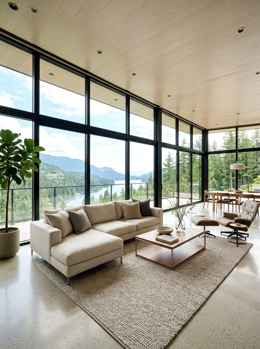 Floor To Ceiling Window Living Area - 30 L shaped living room ideas