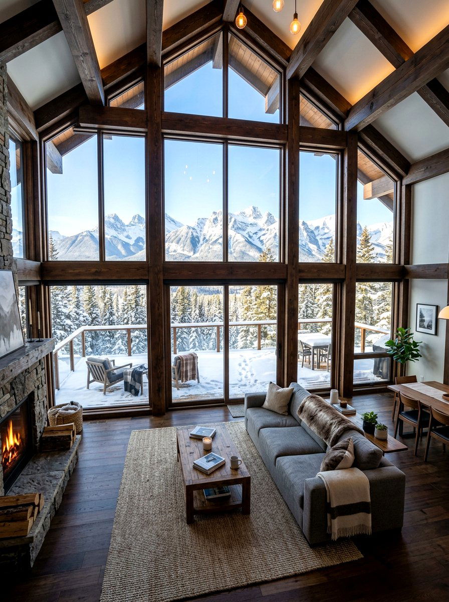 Floor To Ceiling Window Lodge - 30 chalet exterior ideas