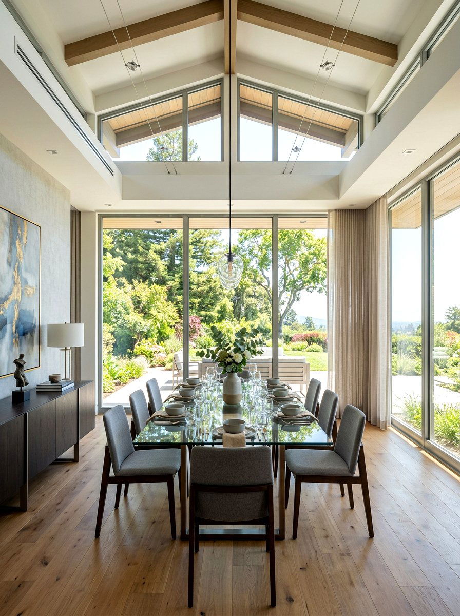 Floor To Ceiling Window Panels - 30 dining room drapery ideas