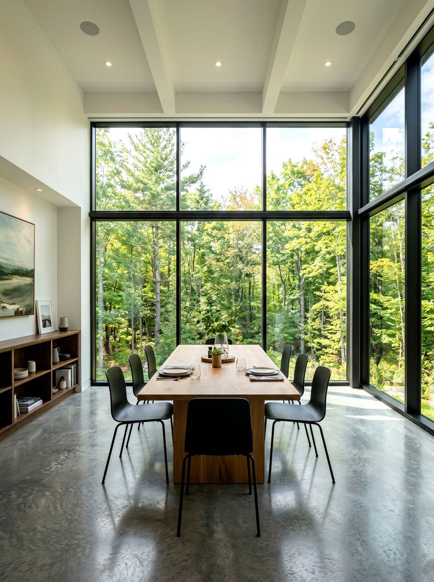Floor To Ceiling Window - 30 elegant dining room ideas