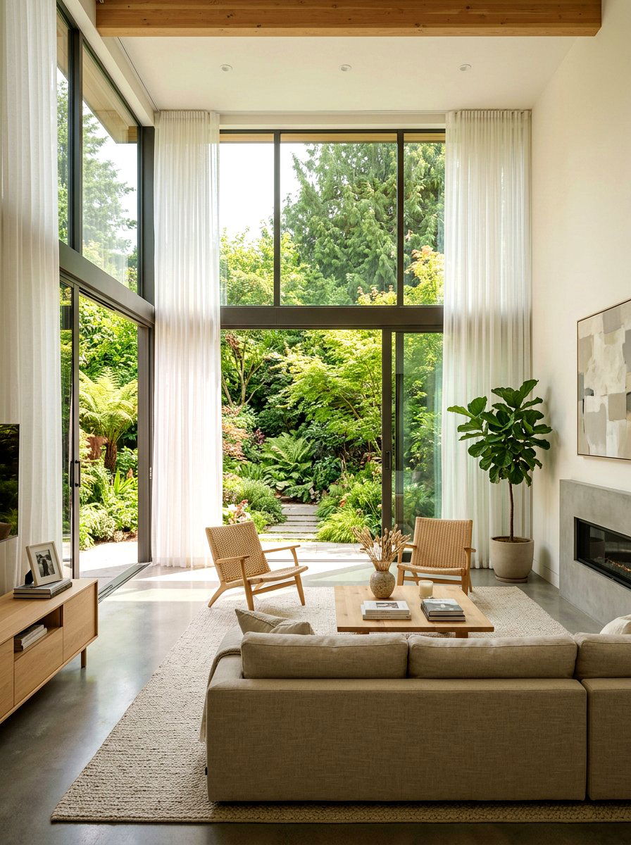 Floor To Ceiling Windows - 30 elegant living room ideas