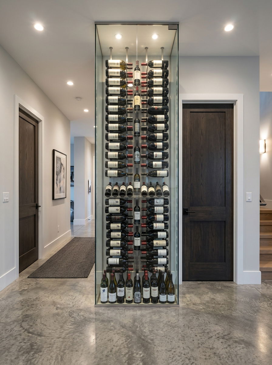 Floor To Ceiling Wine Column - 30 small wine cellar ideas