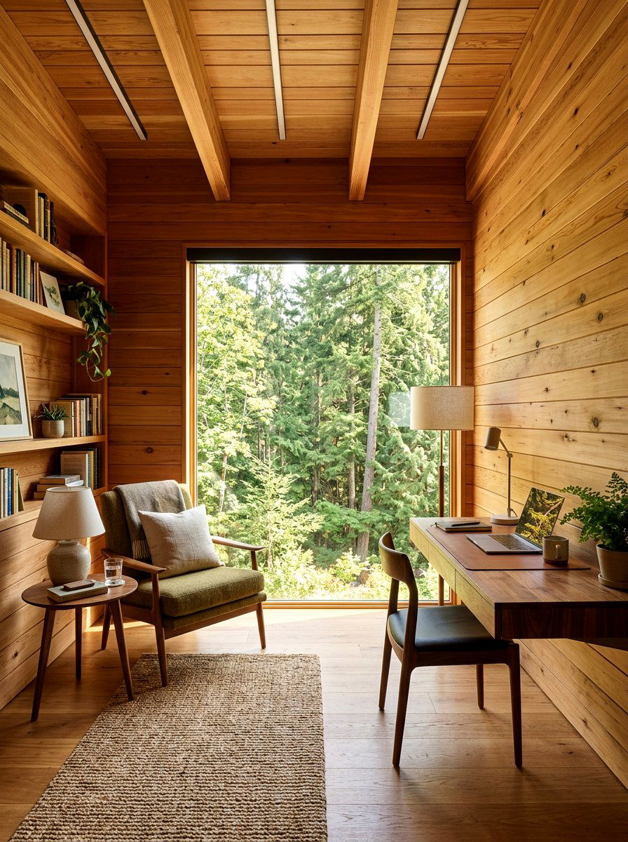 Floor To Ceiling Wood Office - 30 wood paneled office ideas