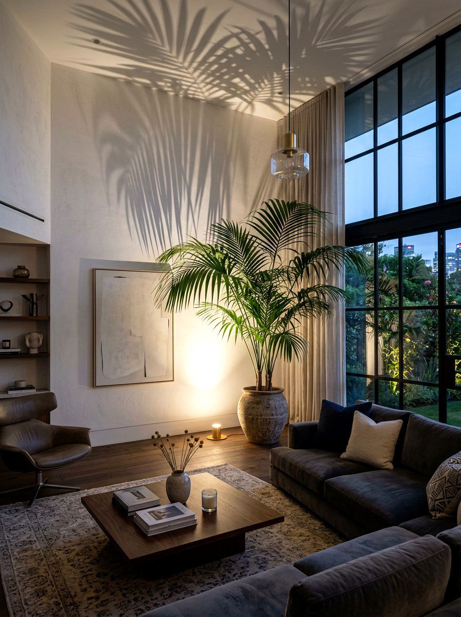 Floor Wash Uplighting - 30 no overhead light apartment ideas