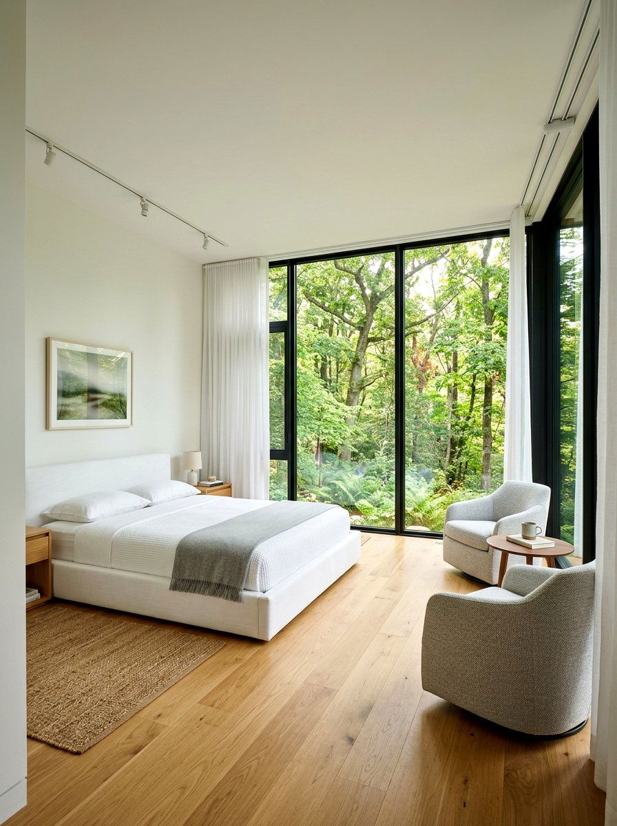 Floor ceiling window bedroom - 30 luxury Pinterest bedroom ideas