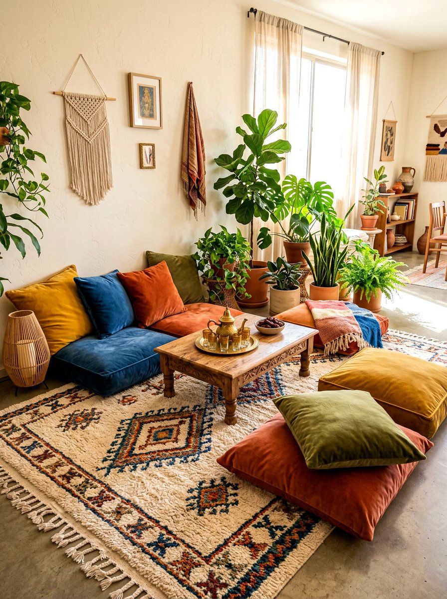Floor cushion lounge - 30 book nook ideas