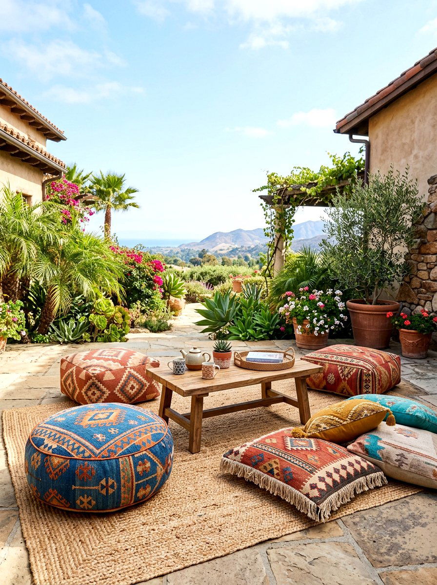 Floor cushion - 30 front porch seating ideas