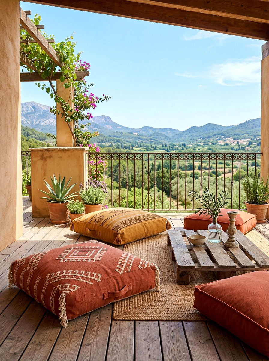 Floor cushions for porch - 30 front porch seating nook ideas