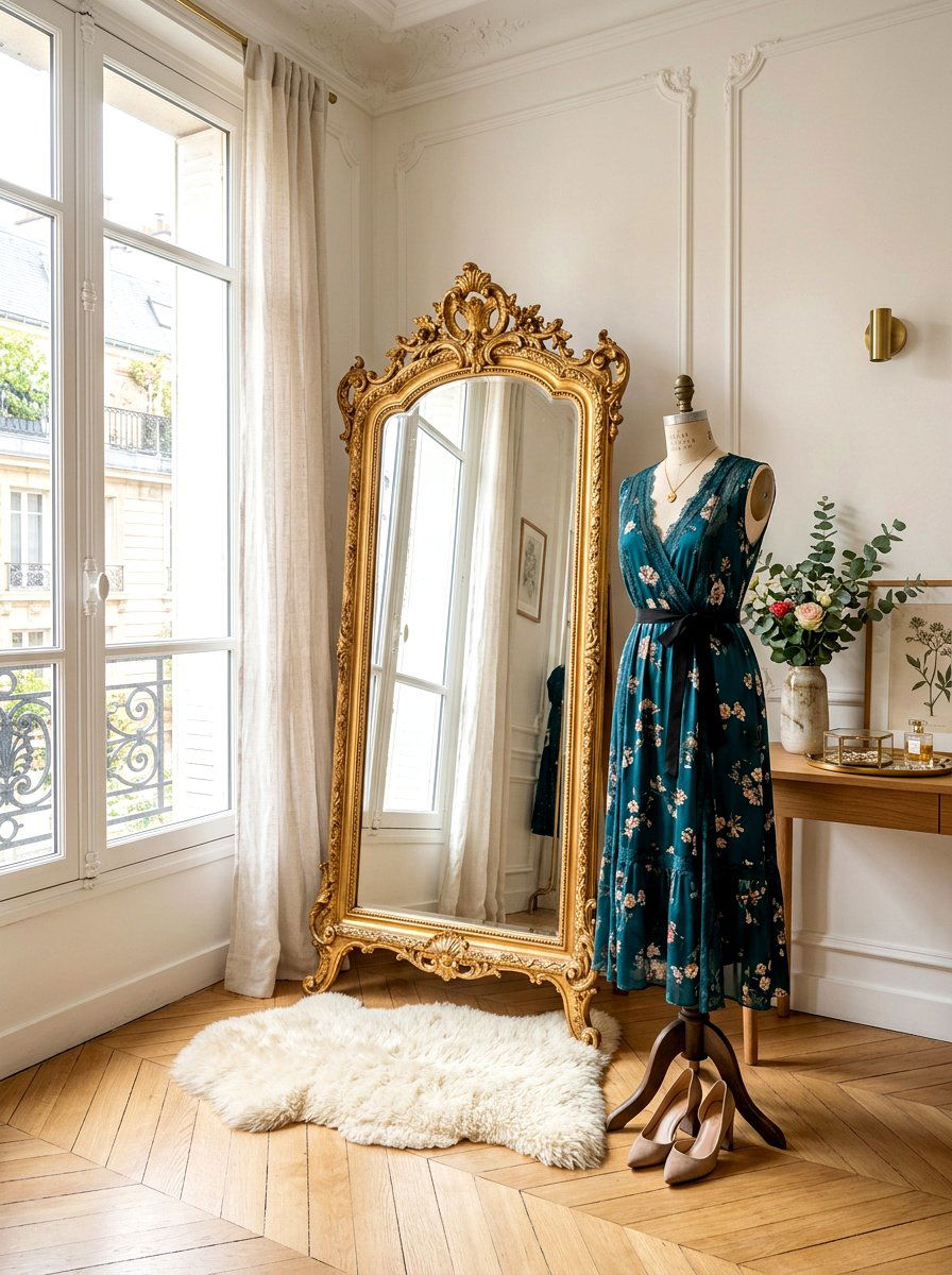 Floor length mirror - 30 aesthetic closet organization ideas