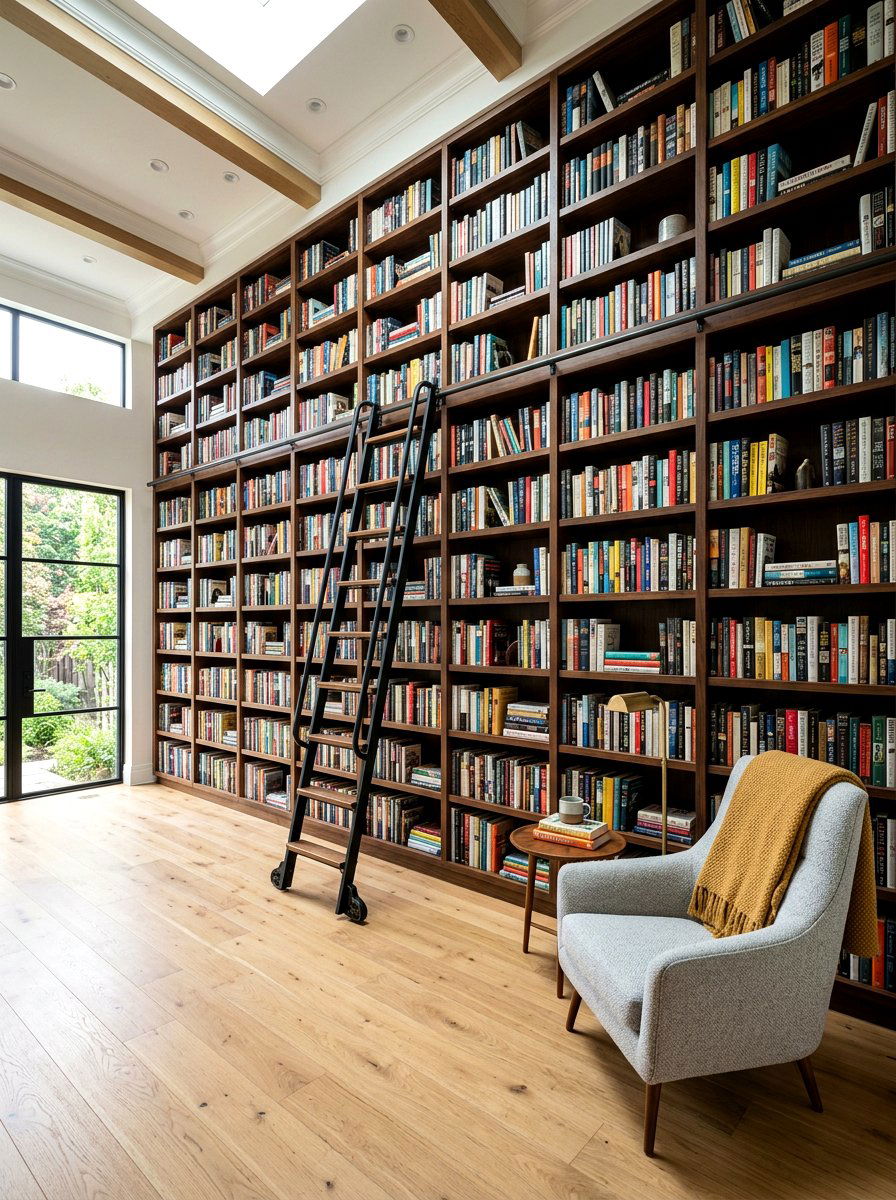 Floor to ceiling bookshelf - 30 home library ideas