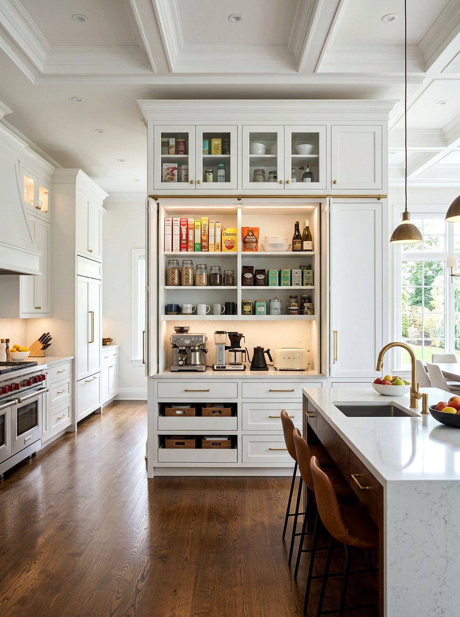 Floor to ceiling breakfast pantry - 30 breakfast station cabinet ideas