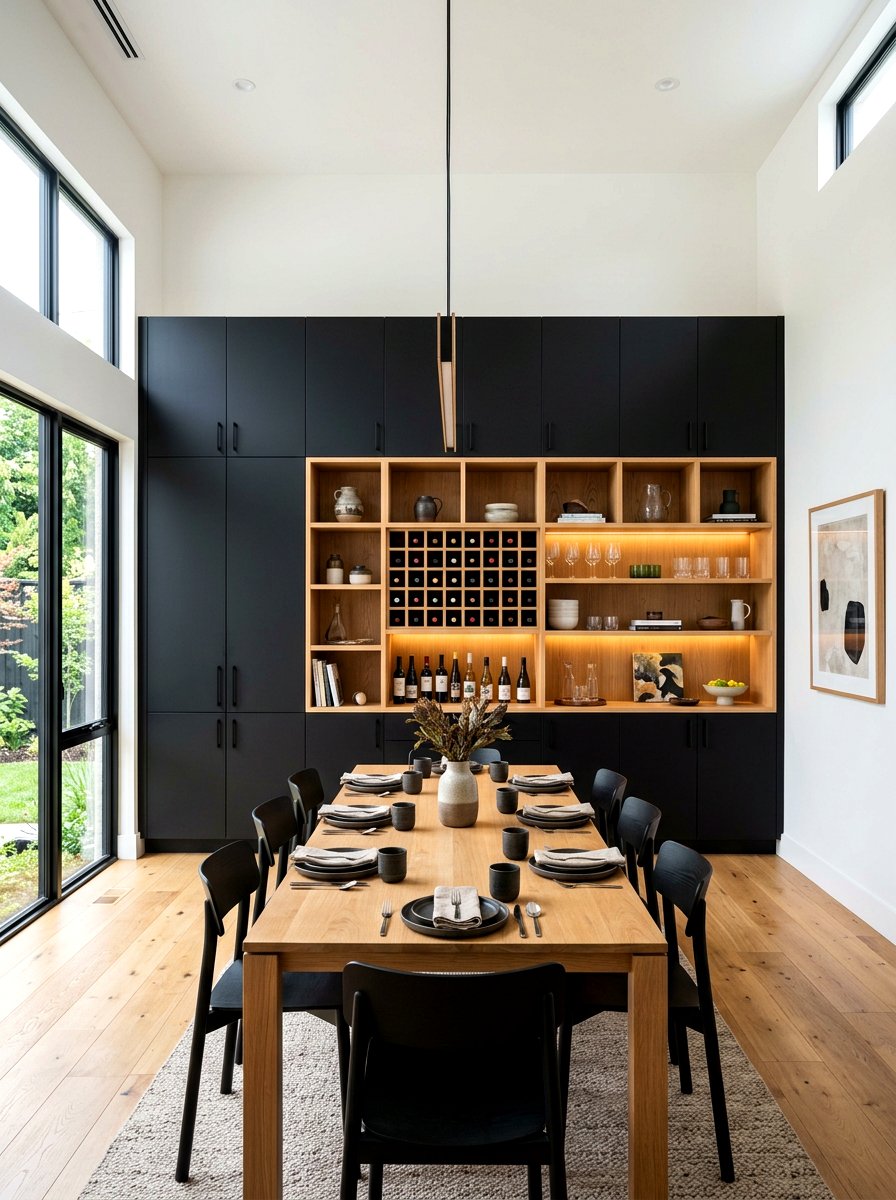 Floor to ceiling cabinetry - 30 dining room storage ideas