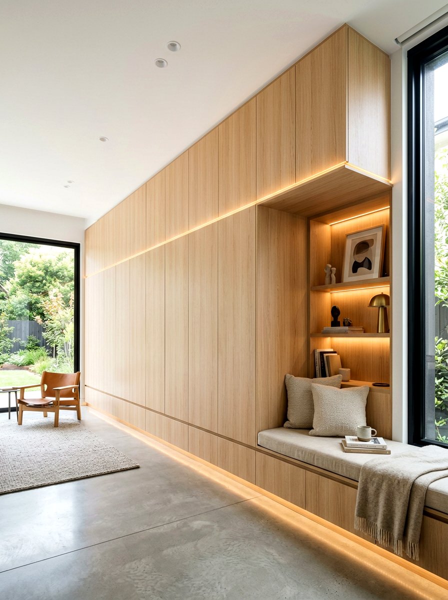 Floor to ceiling cabinetry - 30 minimalist bedroom storage ideas