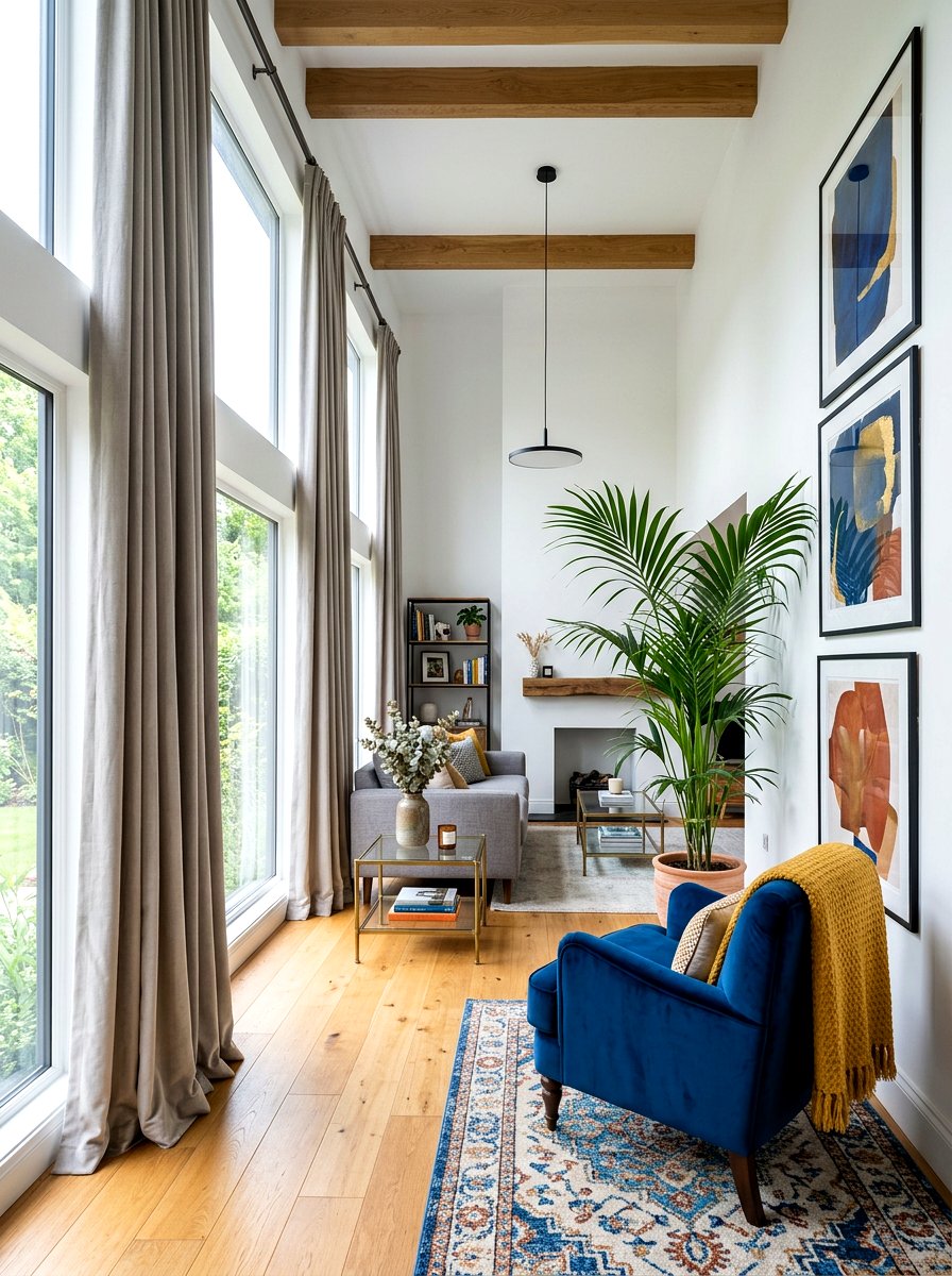 Floor to ceiling curtains - 30 living room curtain ideas