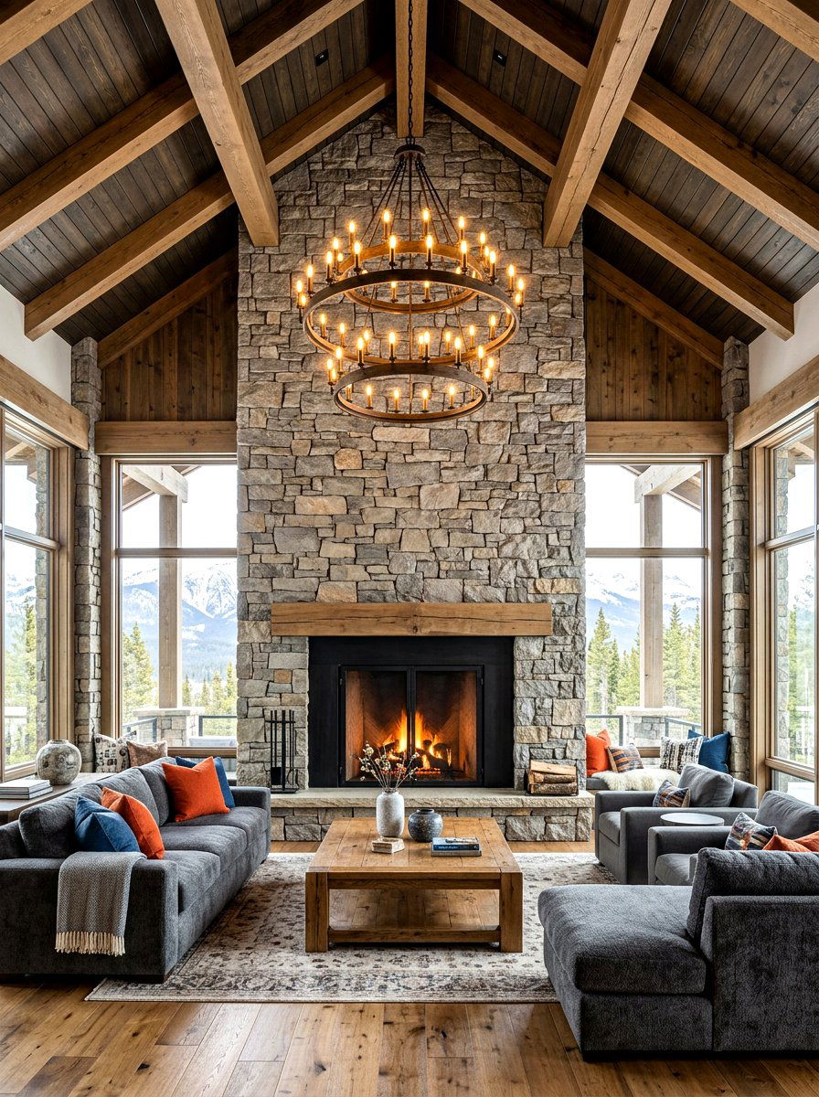 Floor to ceiling fireplace pavilion - 30 pavilion fireplace ideas
