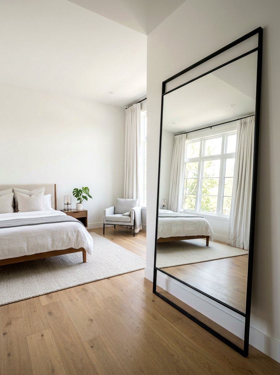 Floor to ceiling mirror - 30 calm sensory bedroom decor ideas