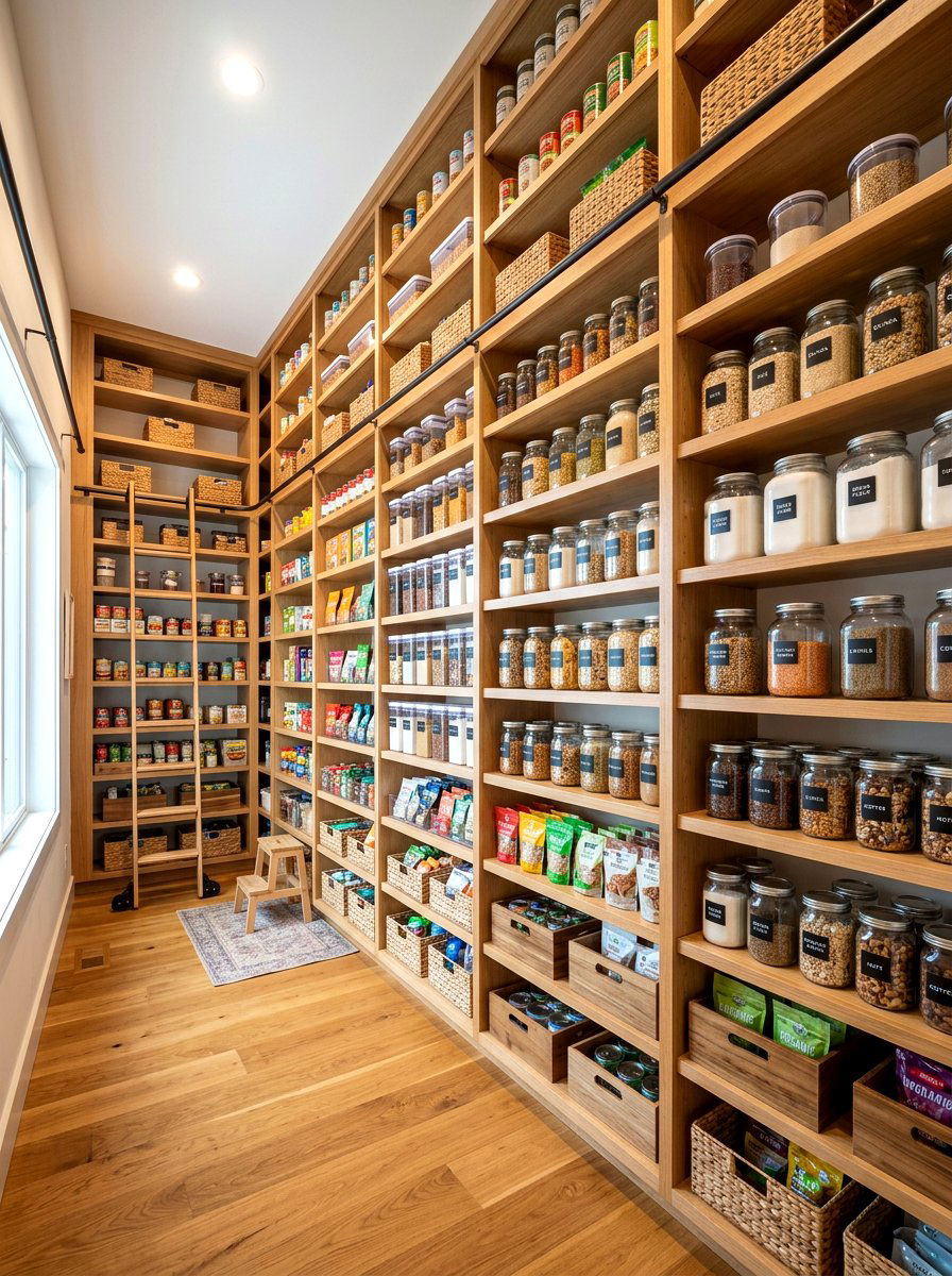 Floor to ceiling open pantry - 30 pantry with open shelving ideas