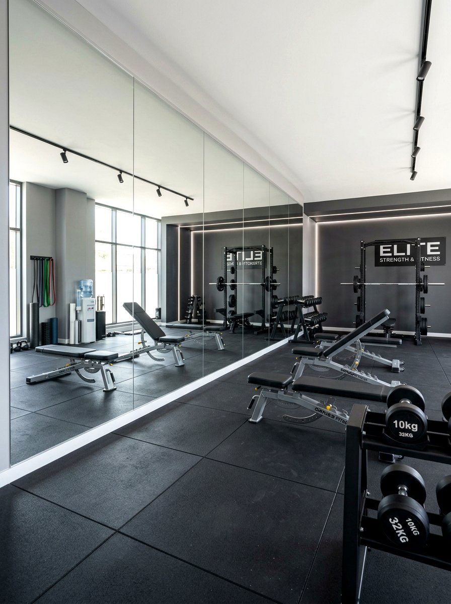 Floor to ceiling wall mirror - 30 workout room mirror ideas