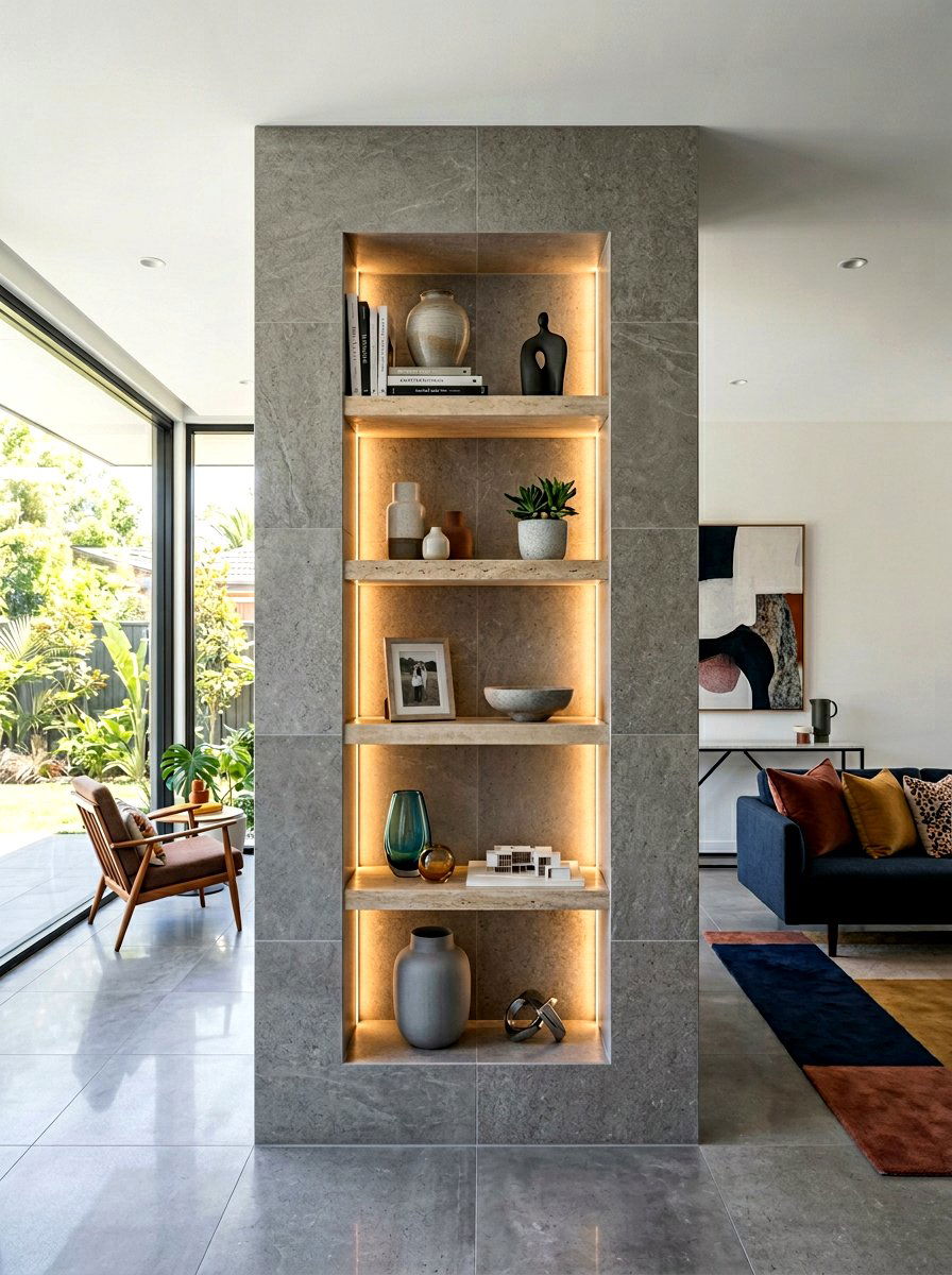 Floor to ceiling wall niche - 30 tub niche ideas