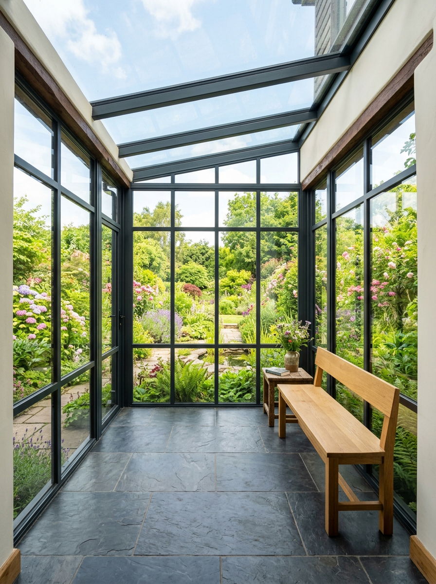 Floor to ceiling window sunroom - 30 rustic sunroom ideas