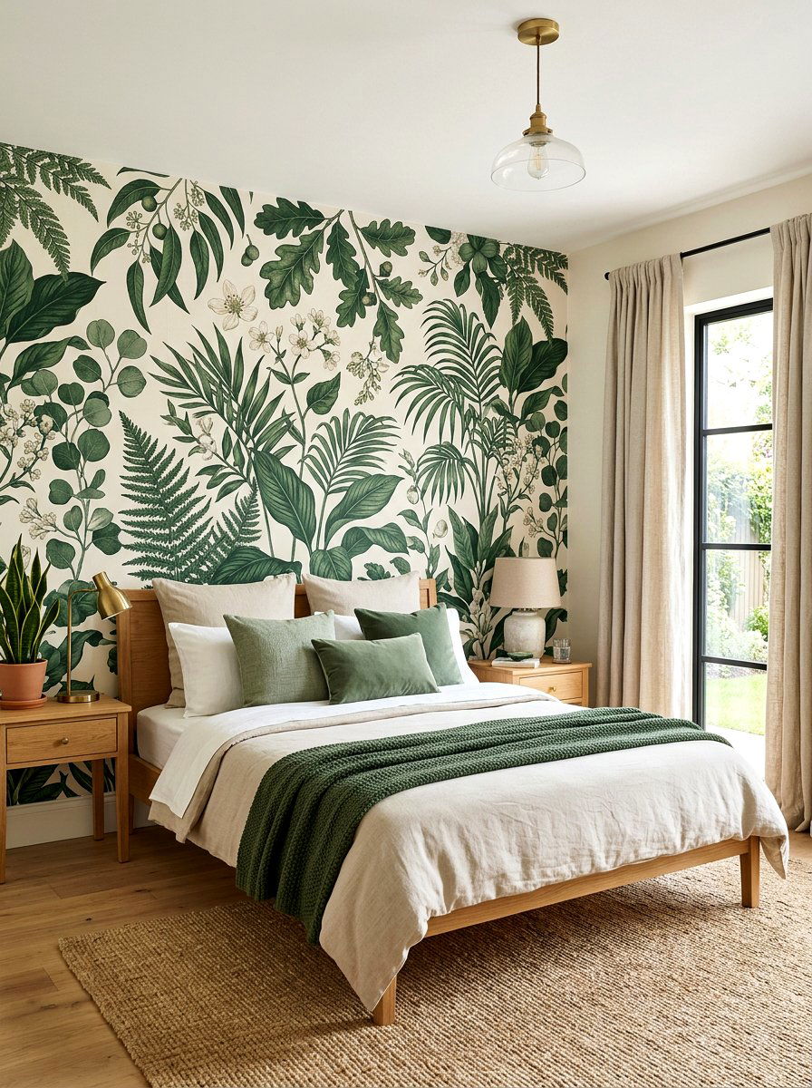 Floral Accent Wall Bedroom - 30 romantic master bedroom ideas