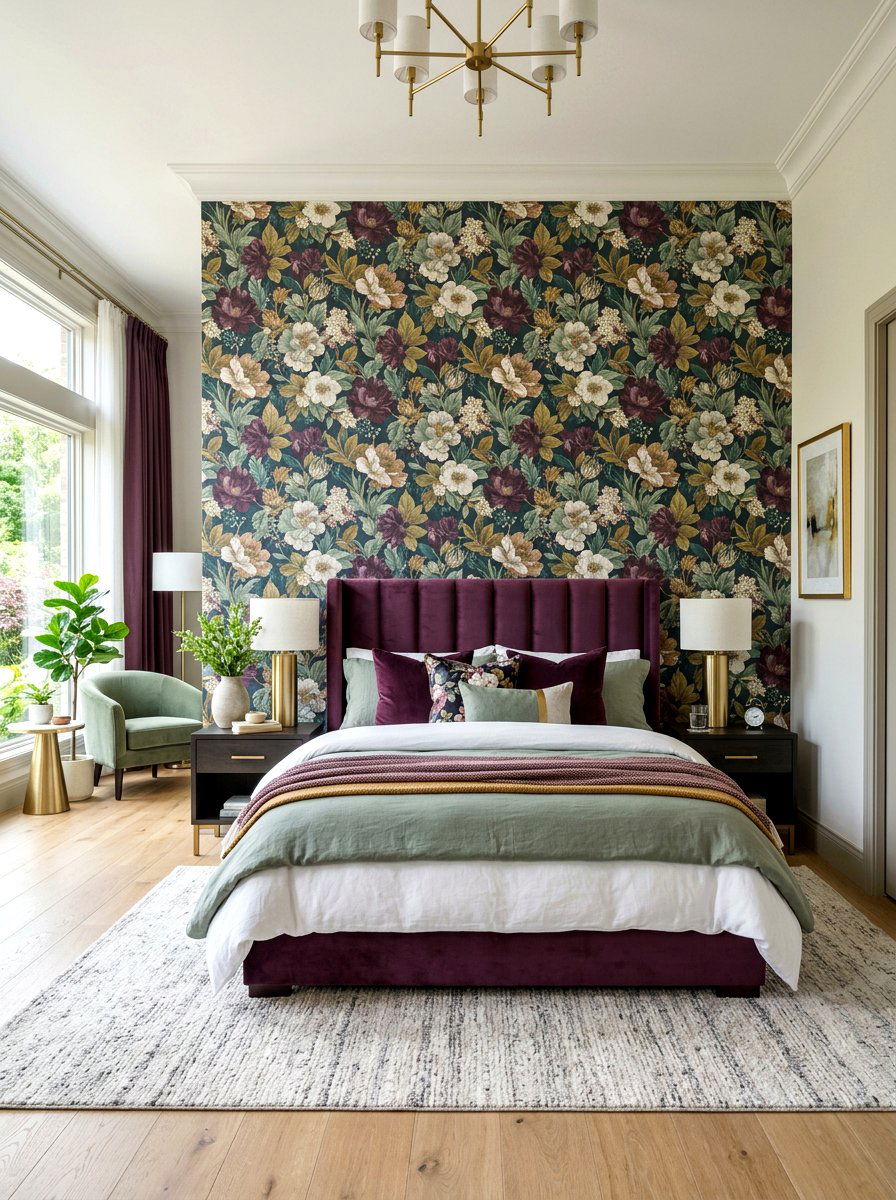 Floral Accent Wall - 30 wallpaper decor ideas