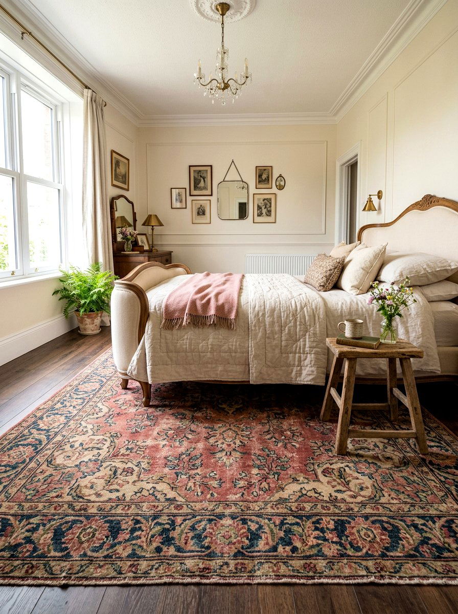 Floral Area Rug - 30 flower market bedroom ideas