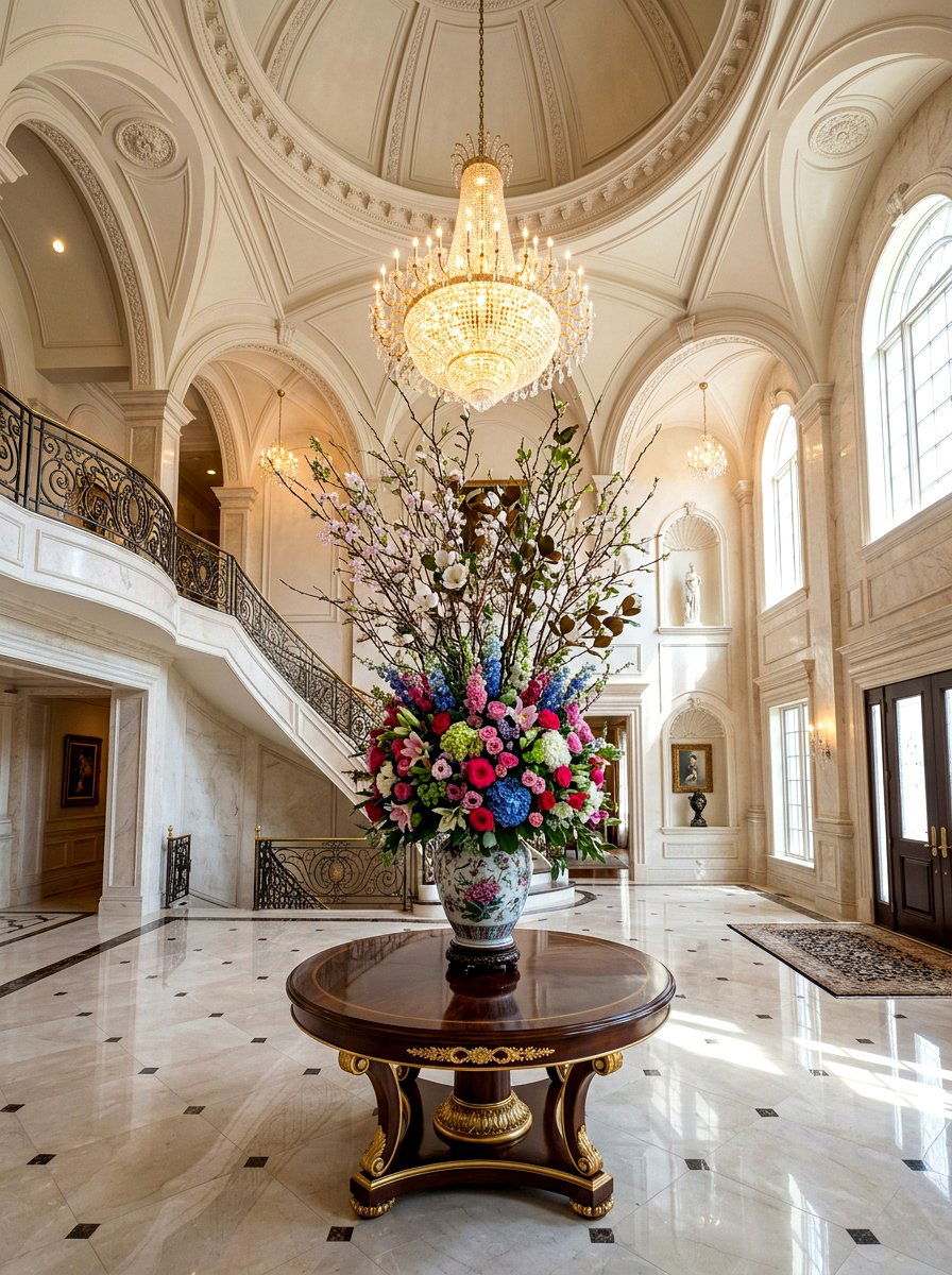 Floral Arrangement Decor - 30 two story foyer ideas
