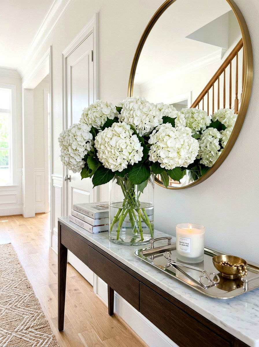 Floral Arrangement For Console - 30 console table decor ideas
