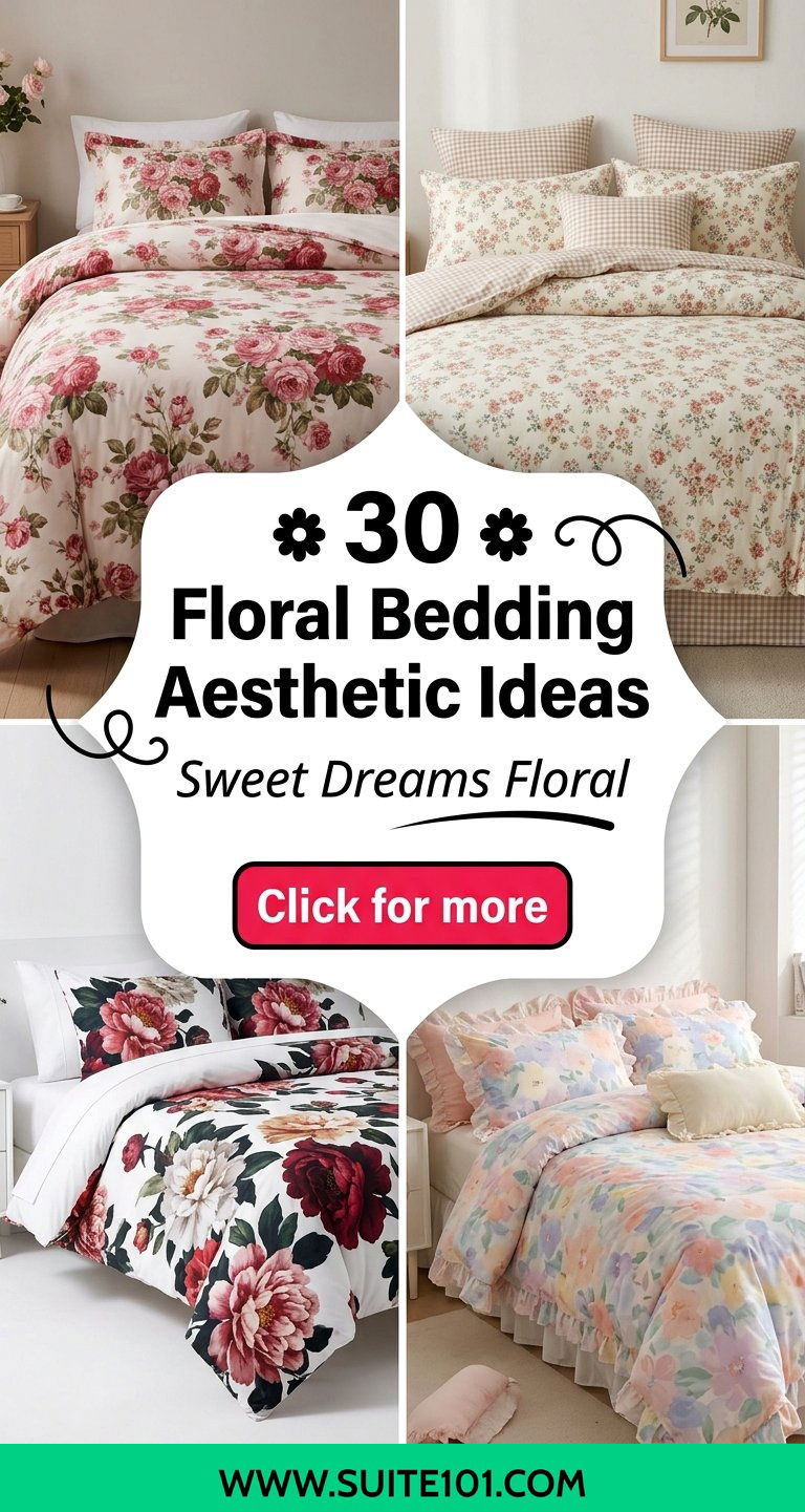 Floral Bedding Aesthetic Ideas 30 Sweet Bedroom Looks - Floral Bedding Aesthetic Ideas: 30 Sweet Bedroom Looks