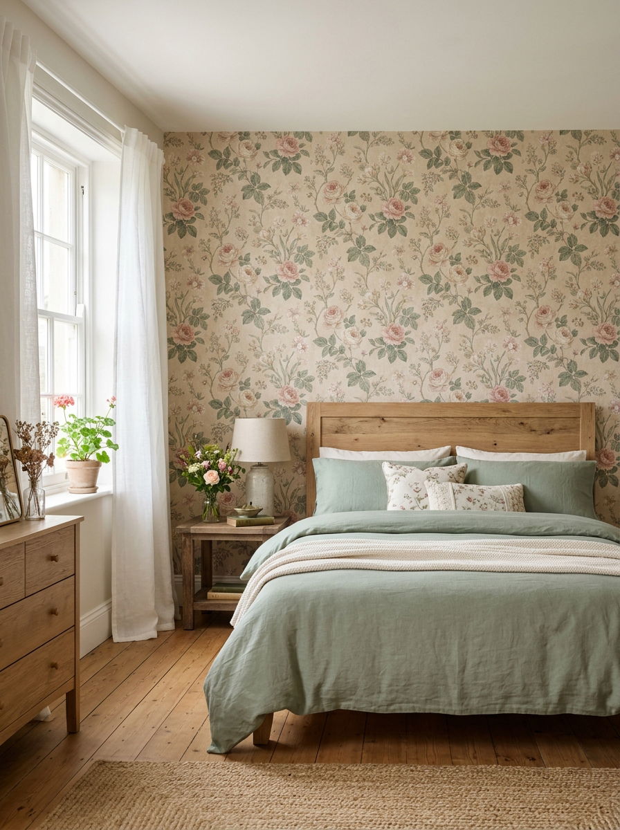 Floral Bedroom Wallpaper - 30 soft vintage bedroom ideas