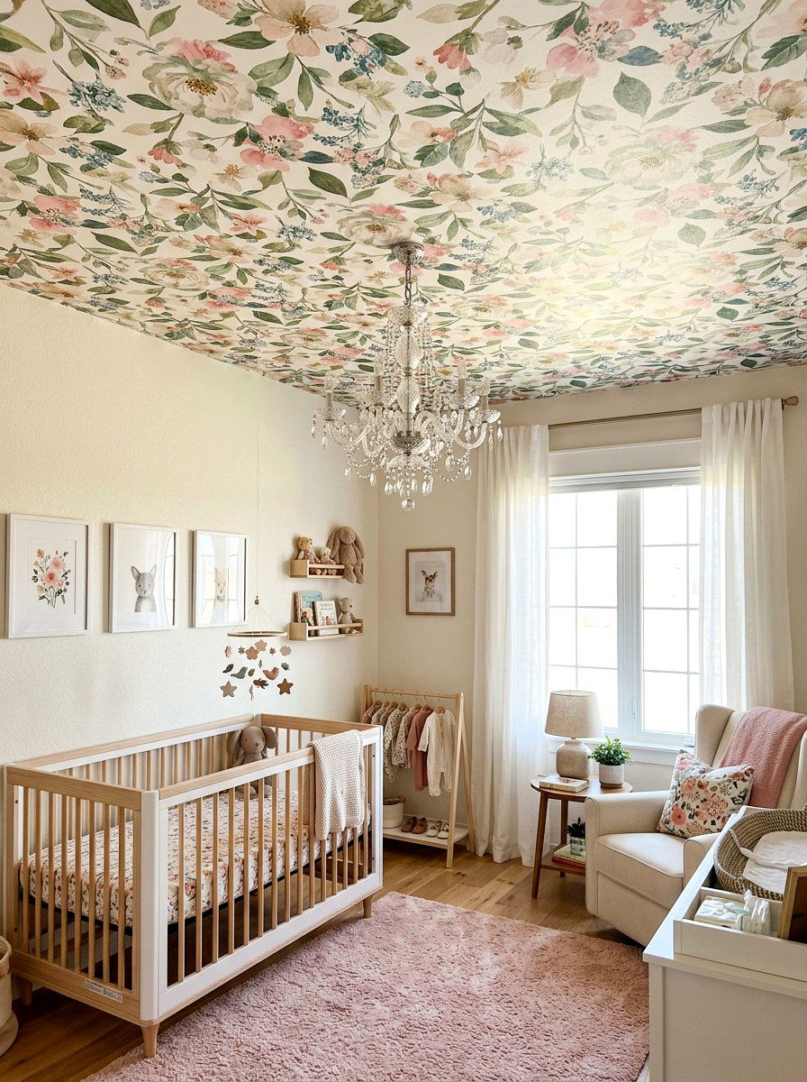 Floral Ceiling Accents - 30 floral nursery ideas