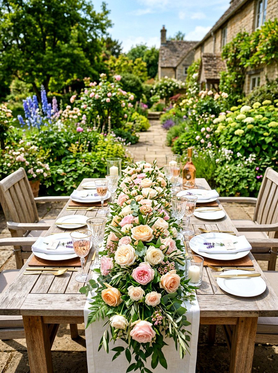 Floral Centerpiece Arrangement - 30 patio dinner party ideas