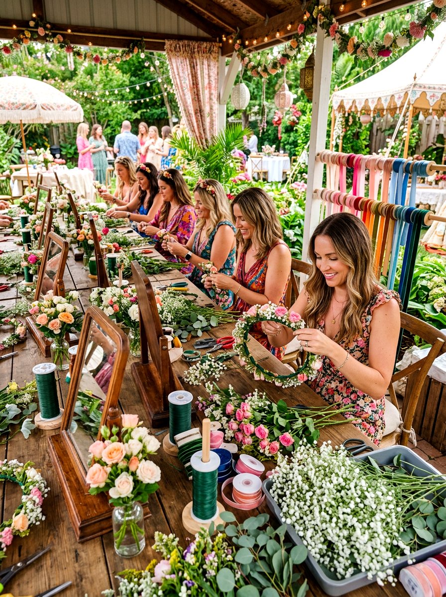 Floral Crown Workshop - 30 flower arranging party ideas