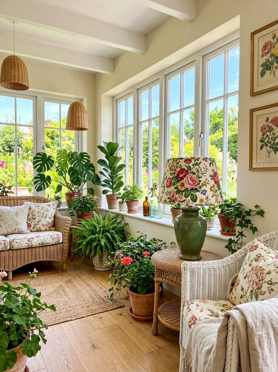 Floral Fabric Lampshade - 30 frilly lampshade ideas