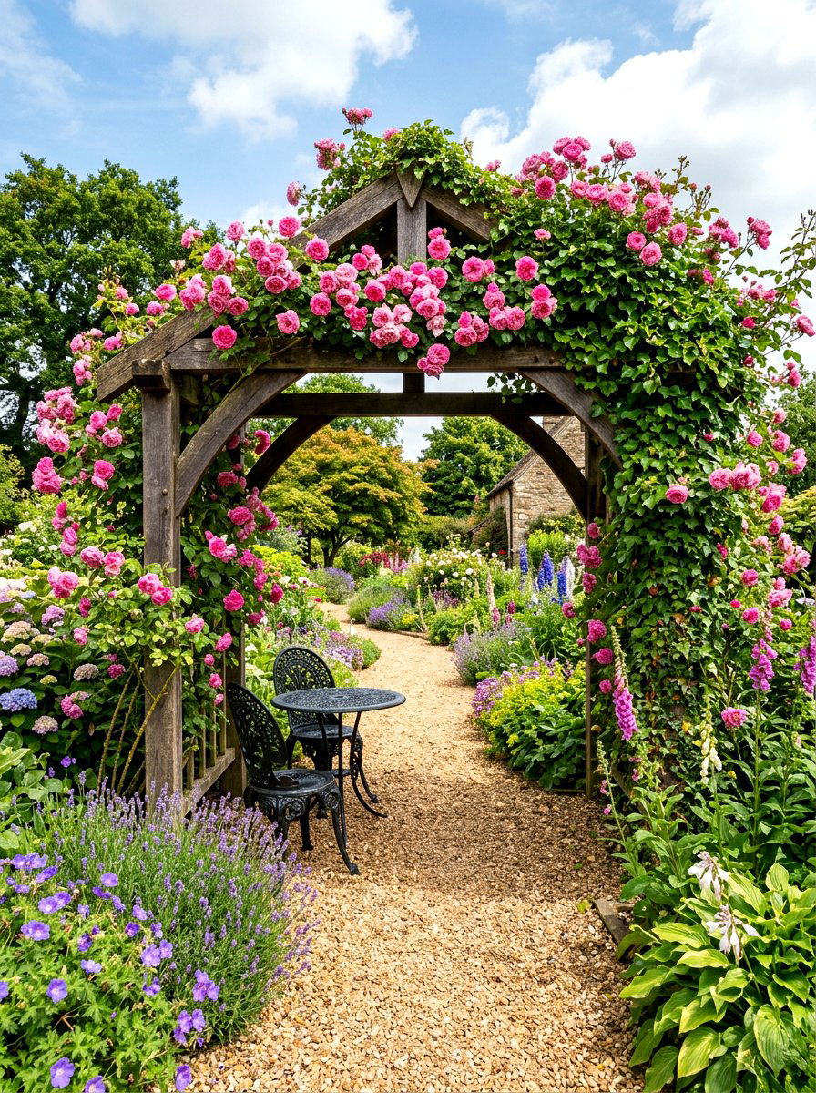 Floral Garden Arch - 30 garden tea party decor ideas