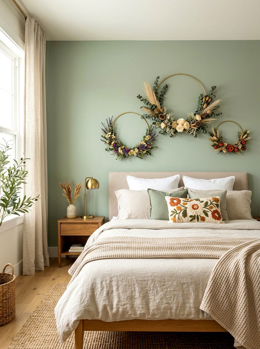 Floral Hoop Art - 30 dried flower decor ideas