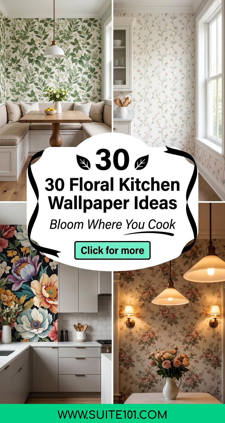 Floral Kitchen Wallpaper Ideas 30 Blooming Wall Makeovers - Floral Kitchen Wallpaper Ideas: 30 Blooming Wall Makeovers