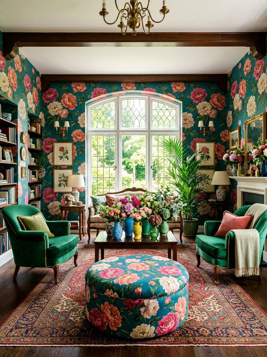 Floral Maximalist Living Room - 30 maximalist living room ideas