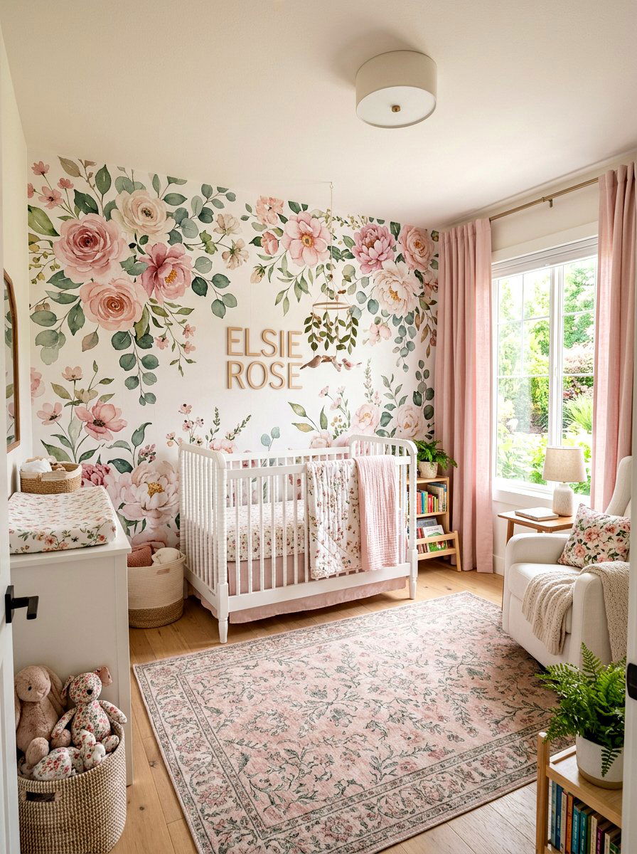 Floral Nursery - 30 viral nursery ideas
