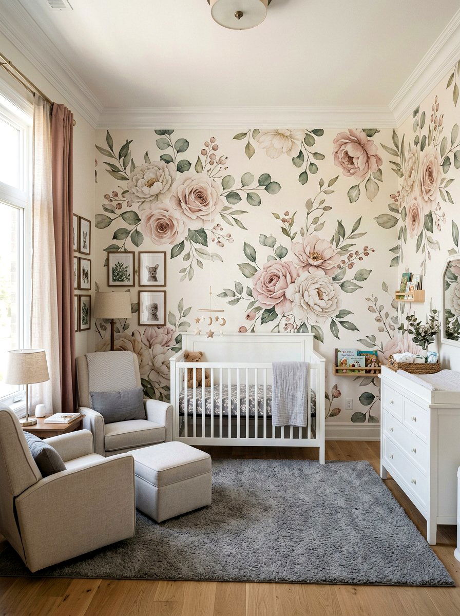 Floral Nursery Wallpaper - 30 luxe baby room ideas